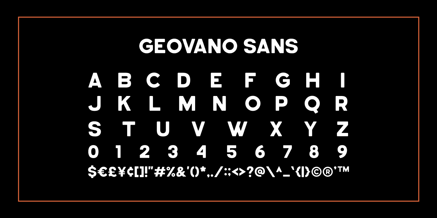 Beispiel einer Geovano Sans Regular-Schriftart